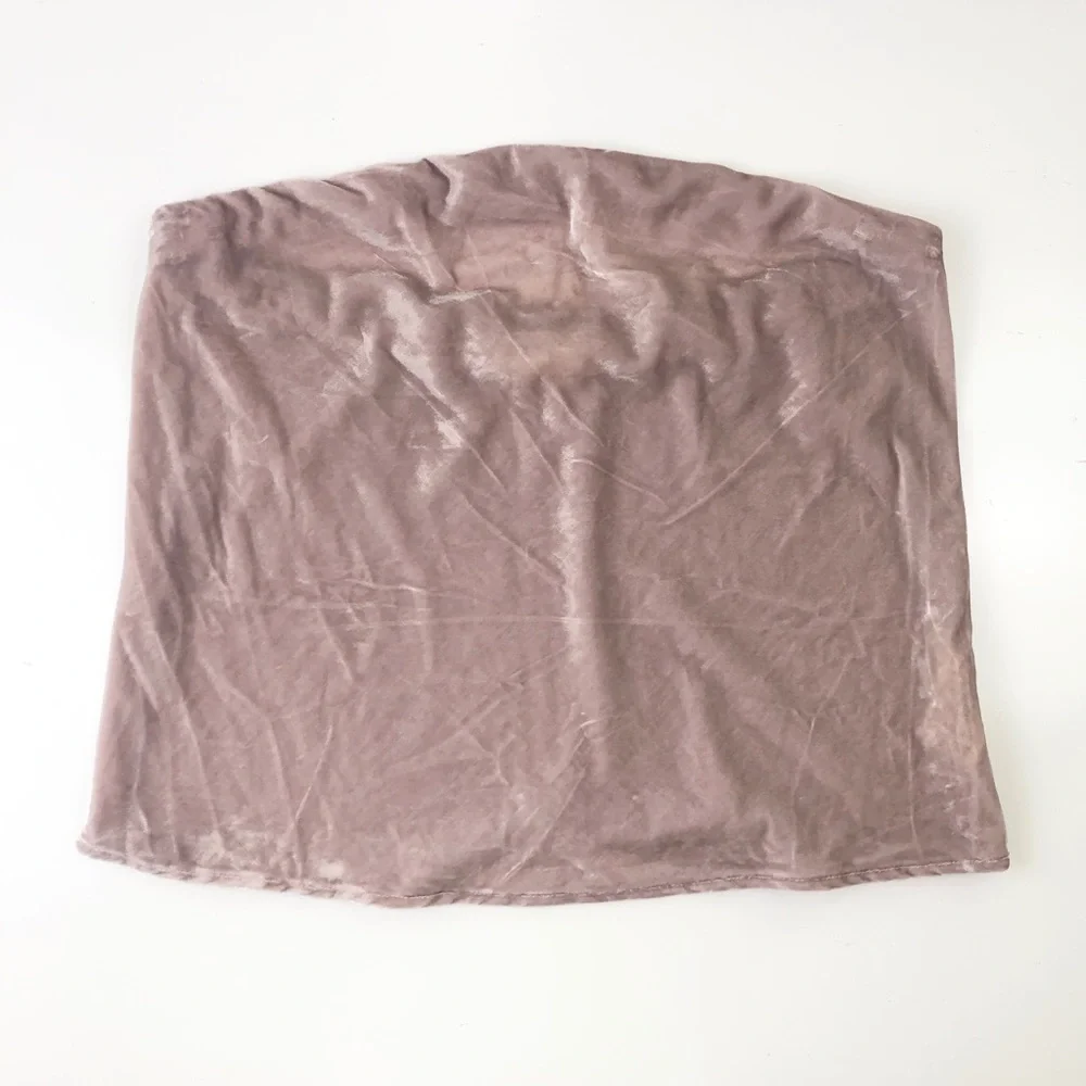 NEW By Anthropologie The Tilda Strapless Top Velvet Edition Size M Lavender - Picture 1 of 9